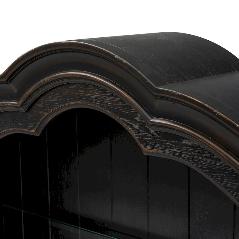 Vaisselier crédenza noir antique brossé