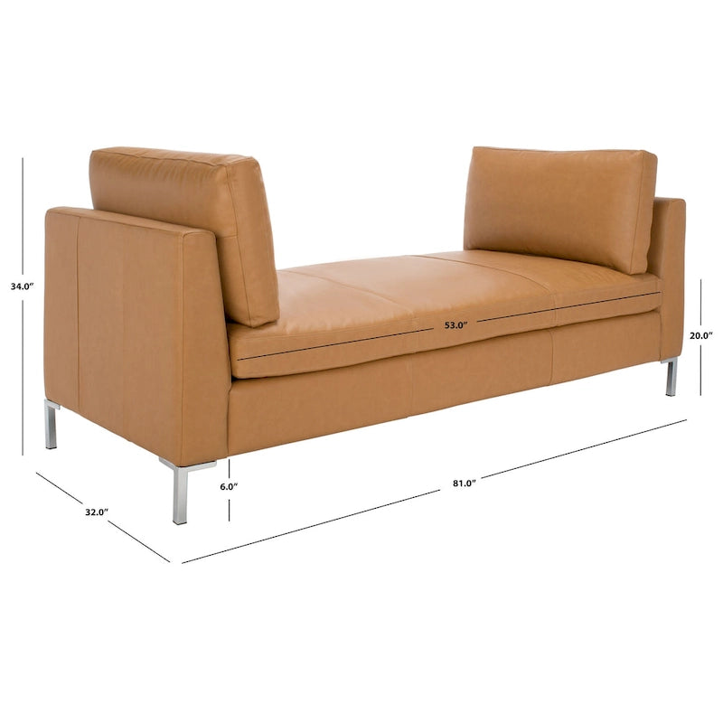 Banc en cuir - 81 po L x 32 po P x 34 po H - 81Lx32Px34H