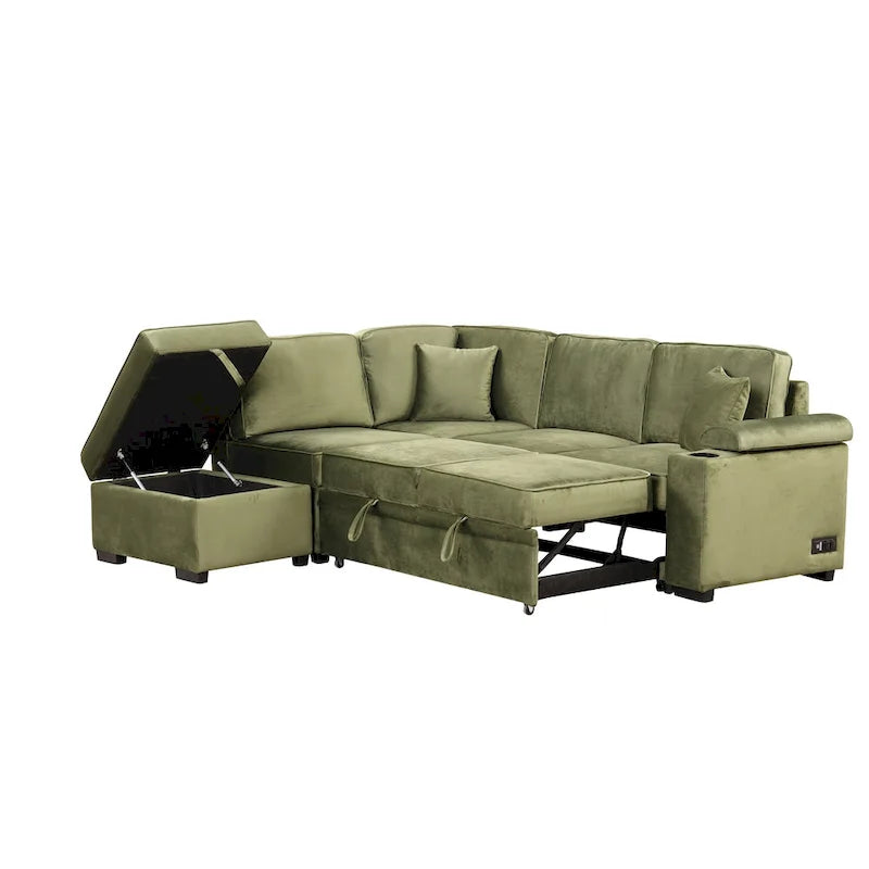 Canapé-lit 87,4, canapé-lit escamotable 2 en 1 en forme de L avec pouf de rangement pour salon, chambre à coucher et petits appartements