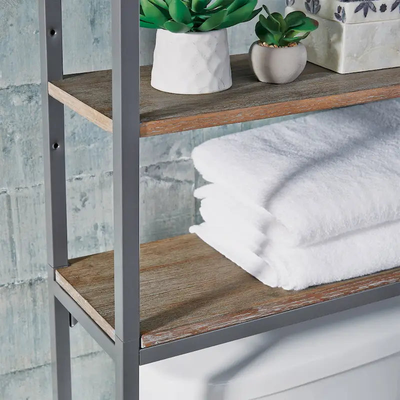 Abattant de toilette gris avec étagère réglable - S/O