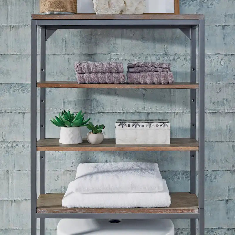 Abattant de toilette gris avec étagère réglable - S/O
