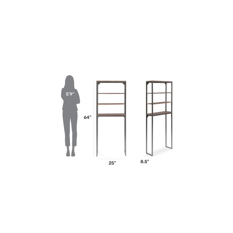 Abattant de toilette gris avec étagère réglable - S/O