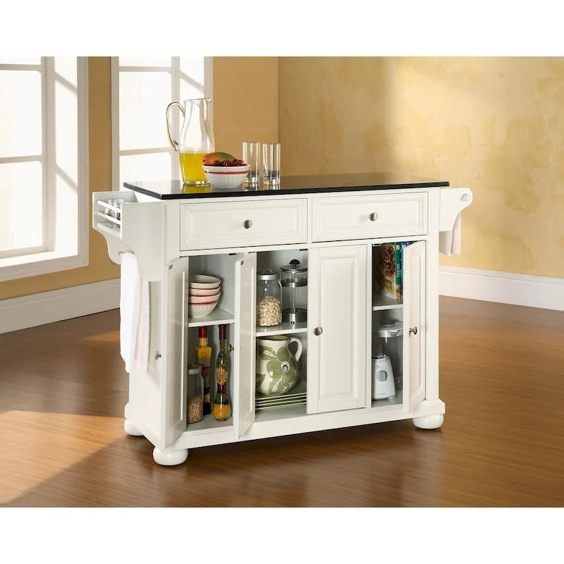 Îlot de cuisine/Chariot avec plateau en granit – 45,7 P x 130,8 L x 86,4 H cm