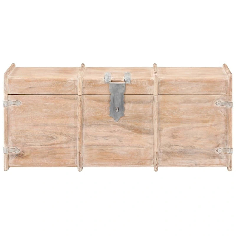 Malle de Rangement XL avec Loquet pour Chambre à Coucher, Bois Massif d'Acacia - 89,9 x 39,9 x 39,9 cm (L x P x H)