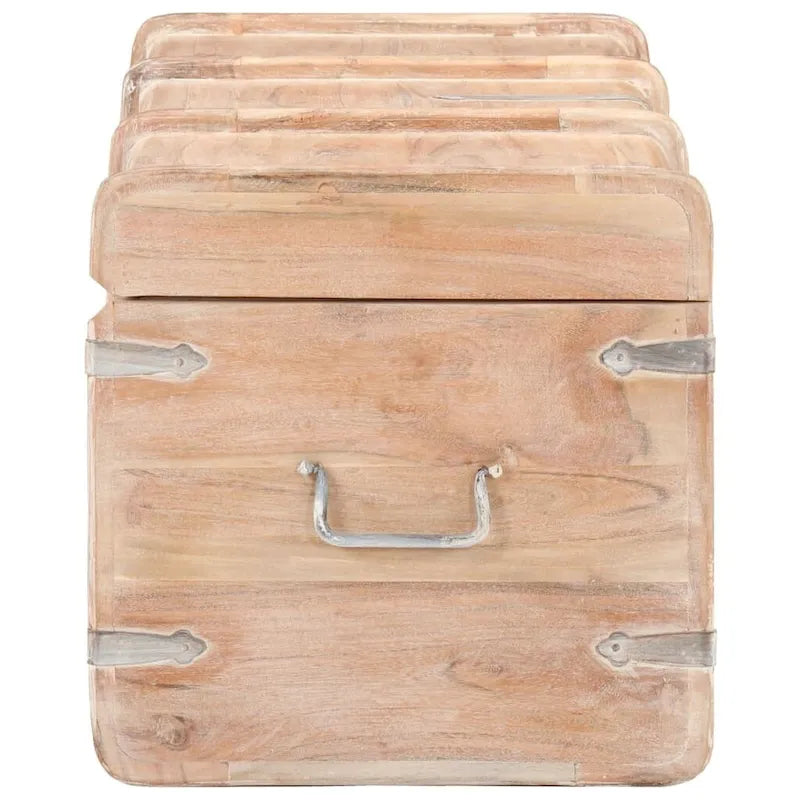 Malle de Rangement XL avec Loquet pour Chambre à Coucher, Bois Massif d'Acacia - 89,9 x 39,9 x 39,9 cm (L x P x H)