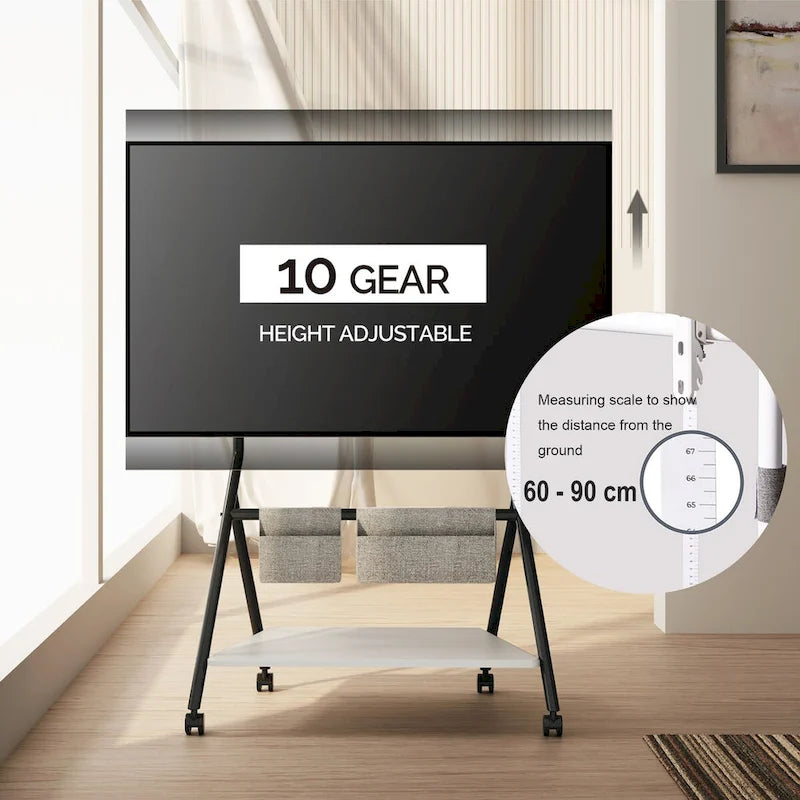 Chariot TV mobile pour bureau, salle de classe, support TV roulant avec roulettes pour TV de 45 à 88 pouces