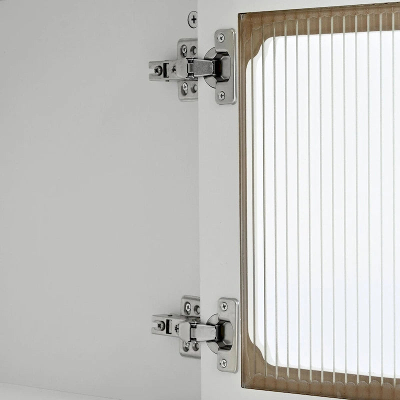 Meuble TV Rétro avec Portes en Verre Canelé pour Téléviseurs Jusqu'à 78 Pouces