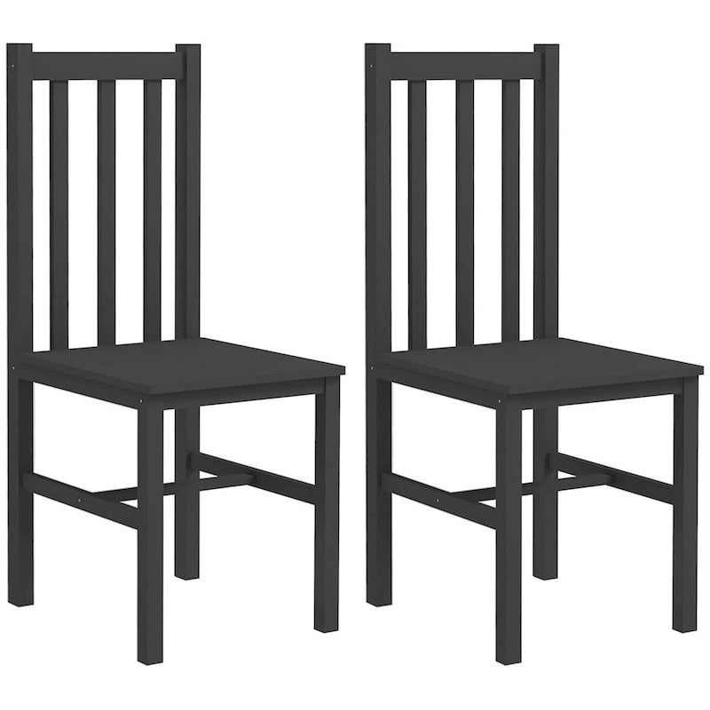 Chaises de salle à manger, lot de 2 chaises de cuisine et de salle à manger de style rustique avec dossier à lattes, sièges en bois de pin pour le salon