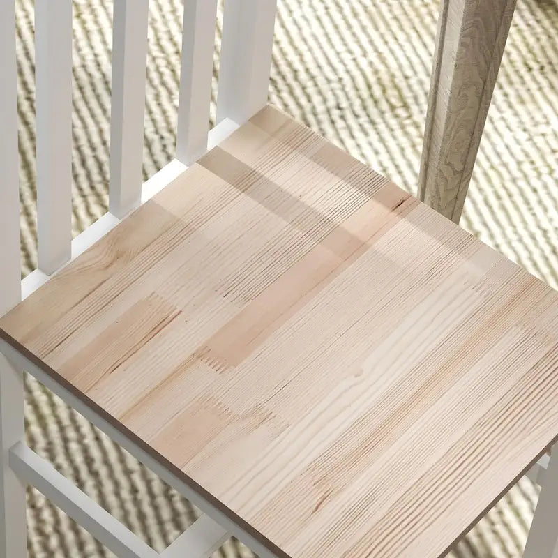 Chaises de salle à manger, lot de 2 chaises de cuisine et de salle à manger de style rustique avec dossier à lattes, sièges en bois de pin pour le salon