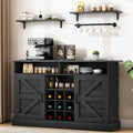Meuble de bar à café 52Farmhouse avec étagère flottante – 15,75P x 52L x 34H