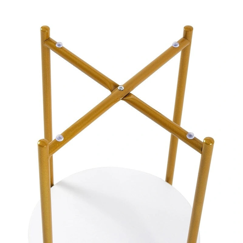 Table d'appoint ronde à 2 niveaux avec verre trempé, tables d'extrémité modernes