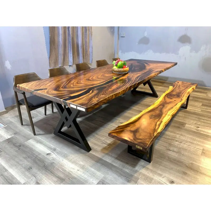 118 Grande table à manger Live Edge