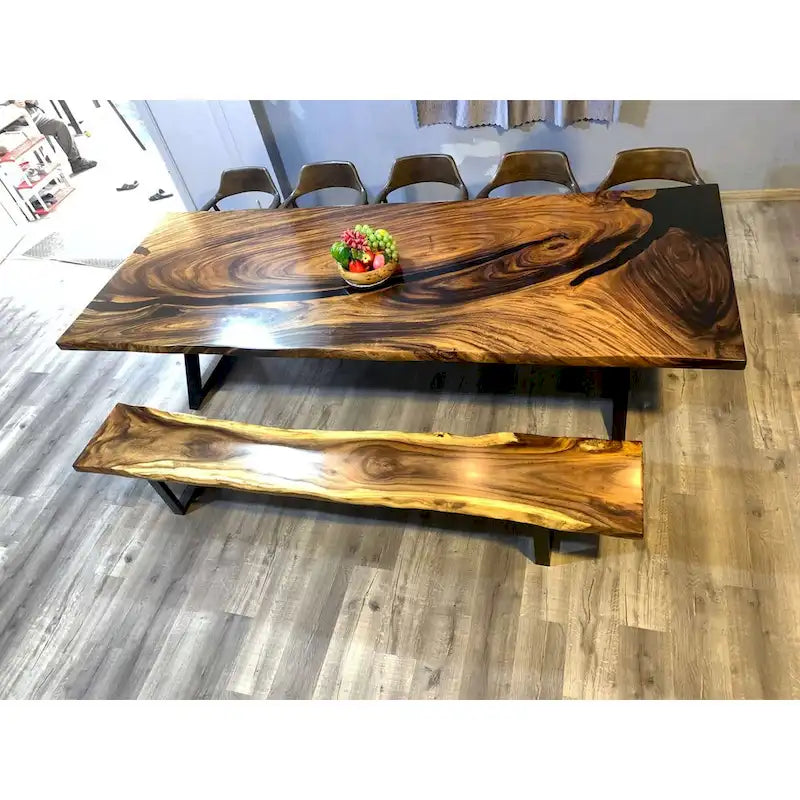 118 Grande table à manger Live Edge