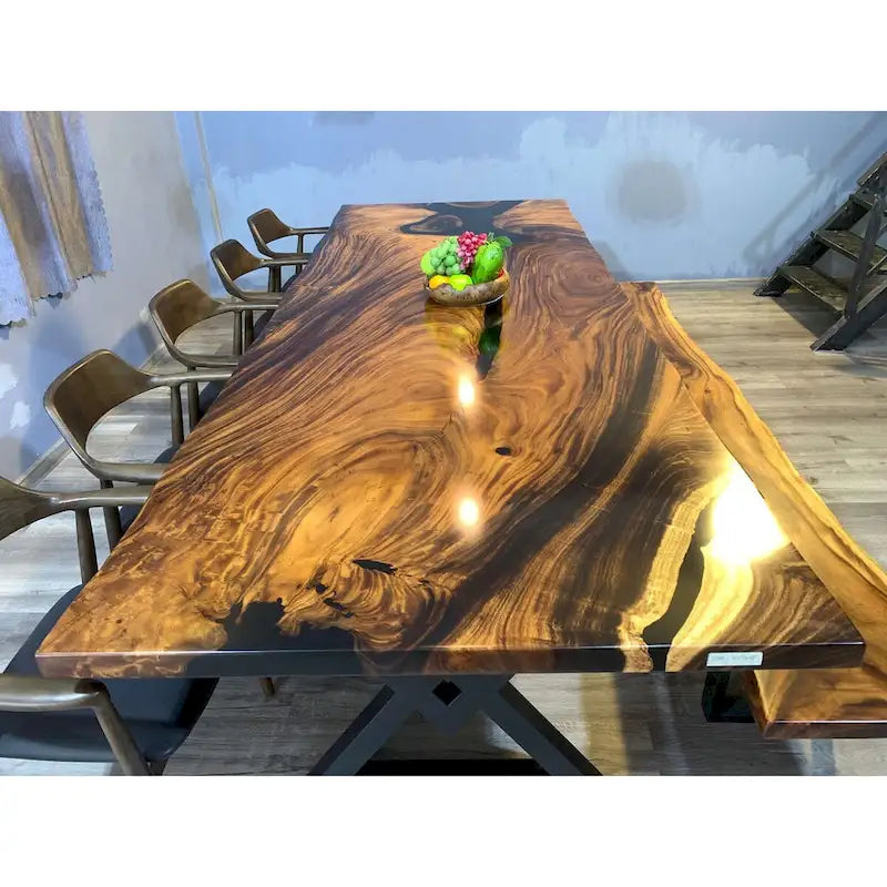 118 Grande table à manger Live Edge