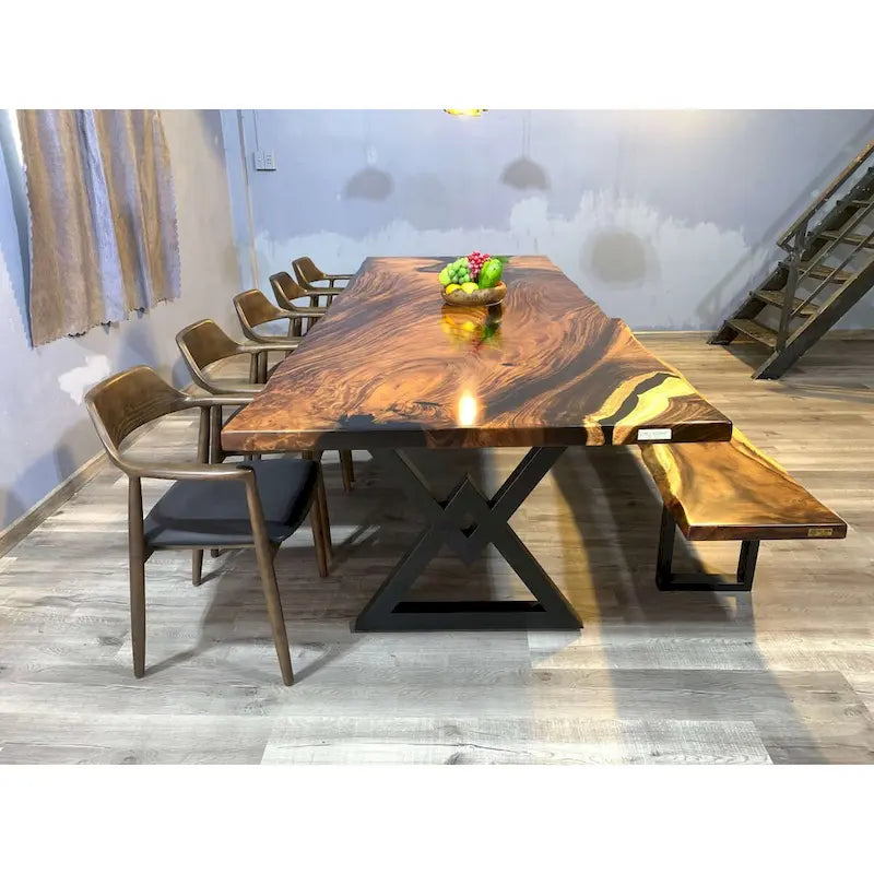 118 Grande table à manger Live Edge