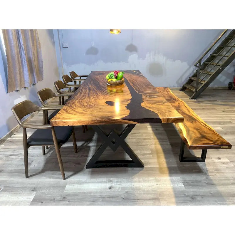 118 Grande table à manger Live Edge