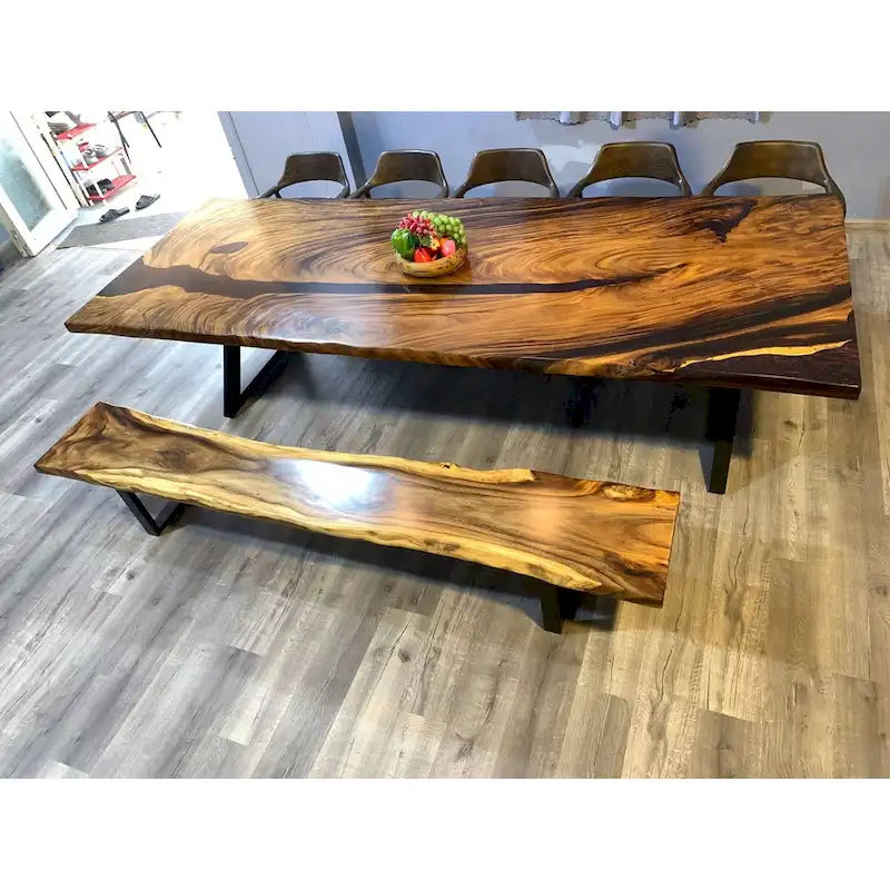 118 Grande table à manger Live Edge