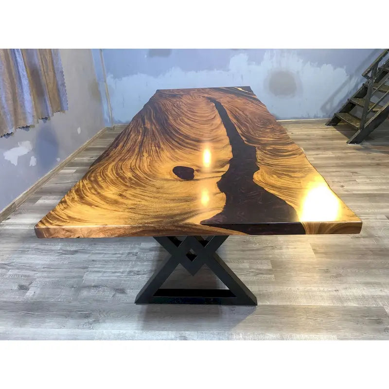 118 Grande table à manger Live Edge