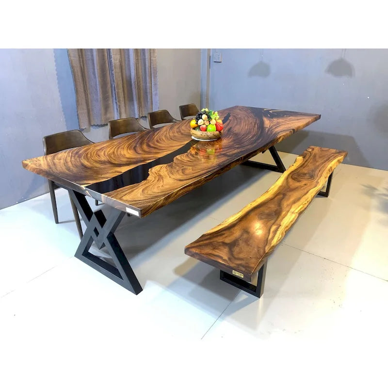118 Grande table à manger Live Edge