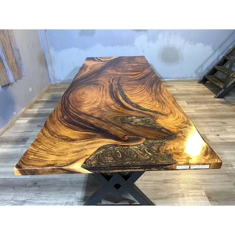 118 Grande table à manger Live Edge