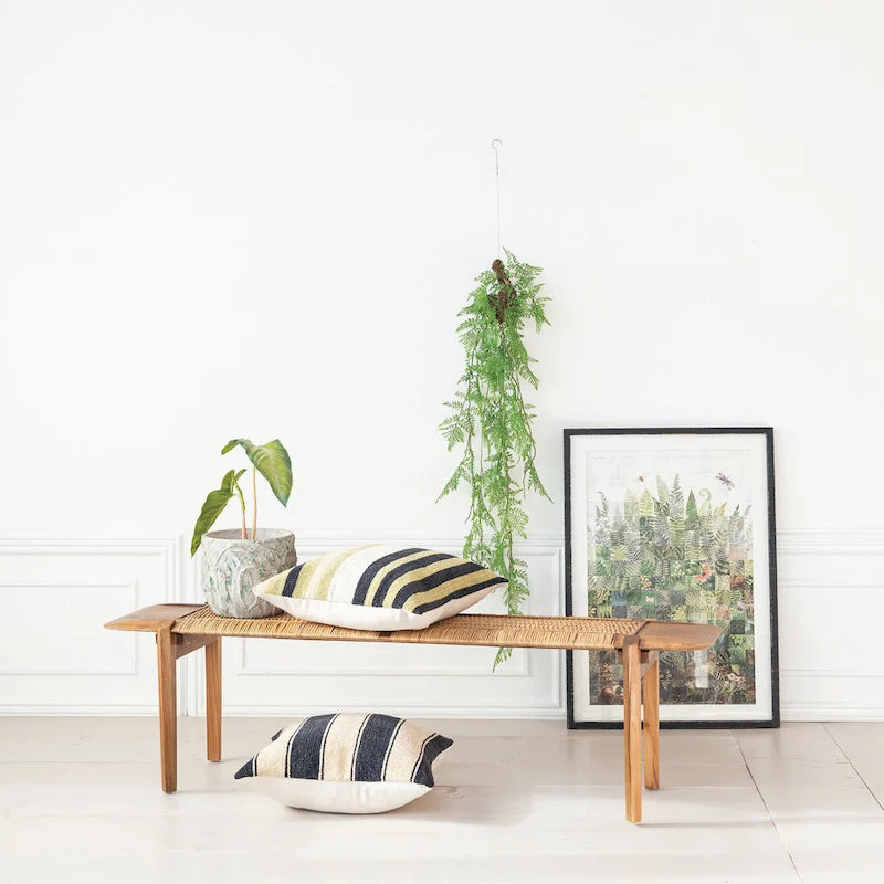 Banc en teck et rotin