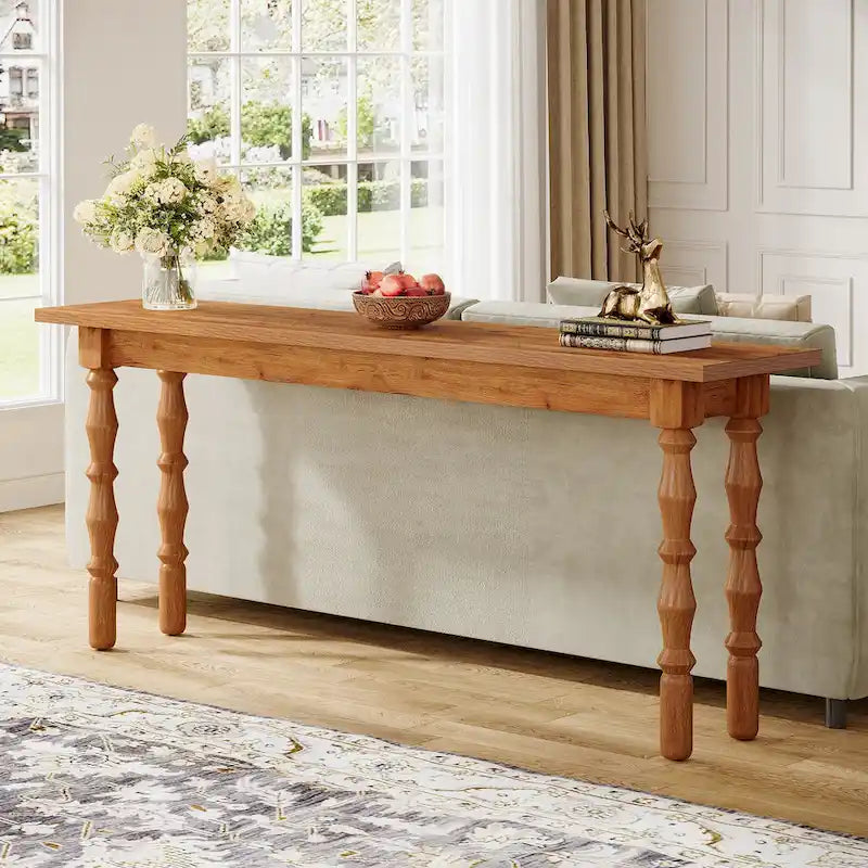 Table console étroite et longue de 180 cm pour salon ou entrée
