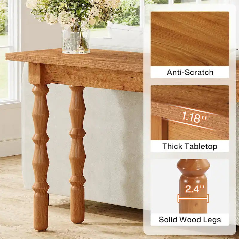 Table console étroite et longue de 180 cm pour salon ou entrée